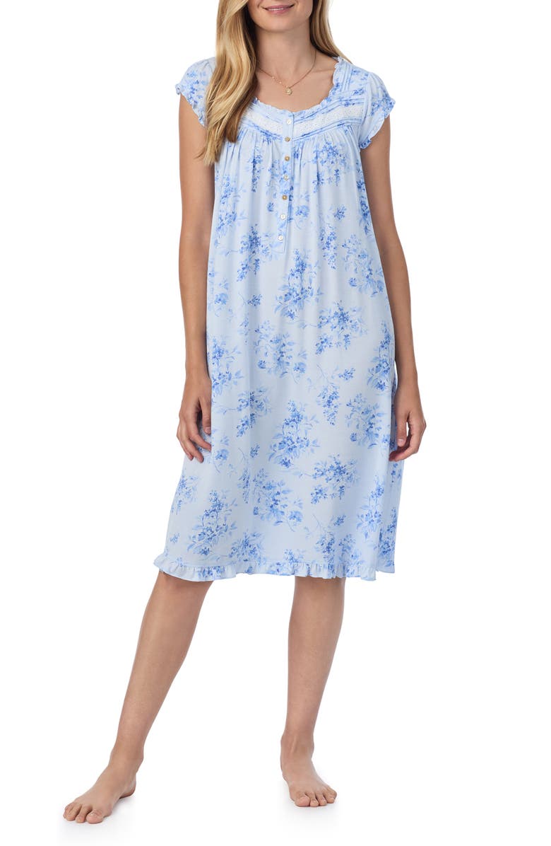 Eileen West Cap Sleeve Stretch Modal Waltz Nightgown, Main, color,