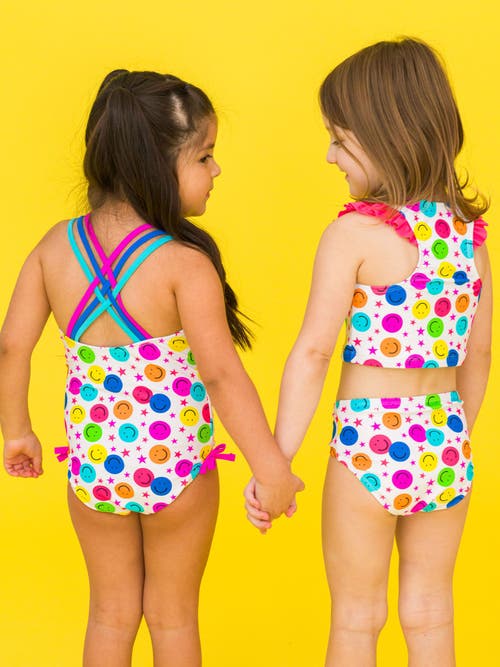 RUFFLEBUTTS RUFFLEBUTTS GIRLS UPF50+ SUN PROTECTED CROSS-BACK ONE PIECE