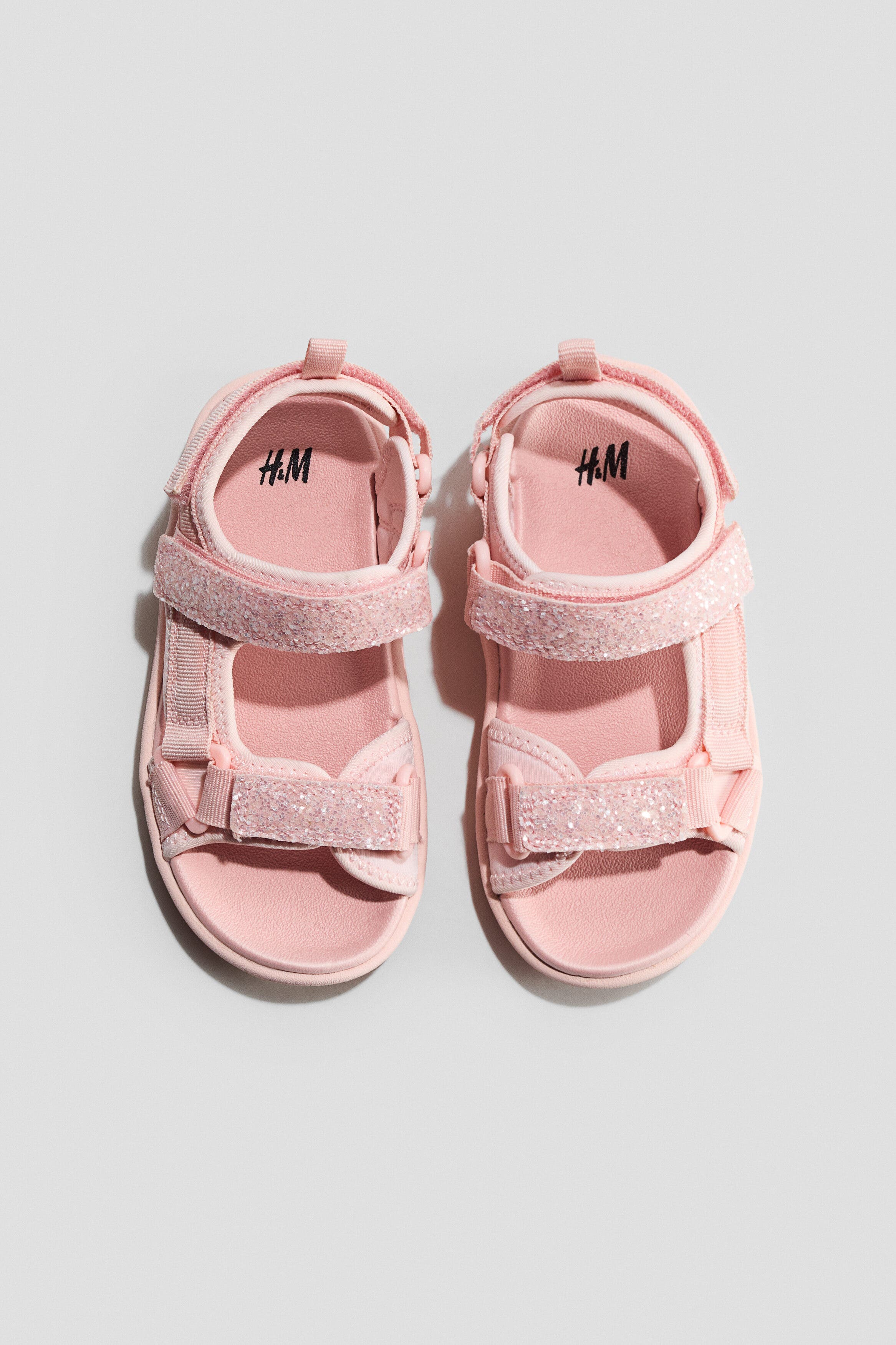 H&M Scuba sandals, Alternate, color, Light Pink/Glittery