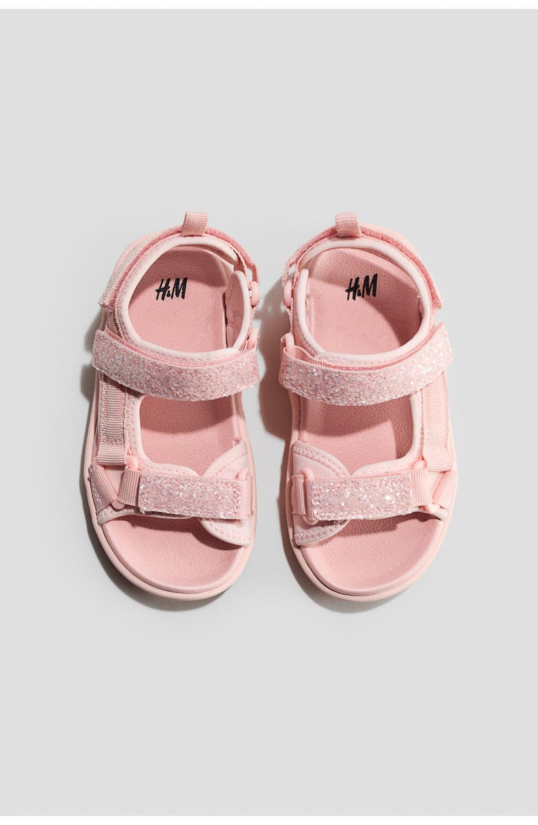 H&M Scuba sandals, Alternate, color, Light Pink/Glittery