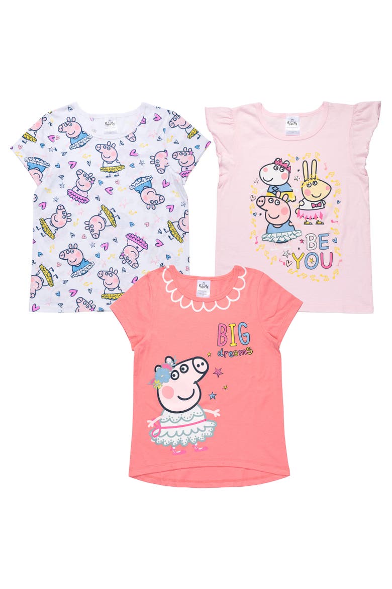 3-Pack T-Shirts, Main, color, White/Pink