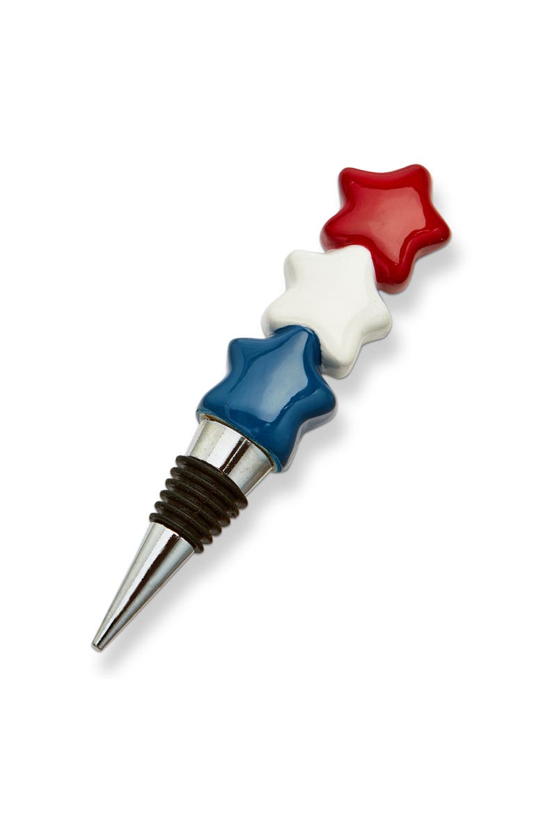 Star Bottle Stopper Multi Earthenware Summer, Main, color, Red
