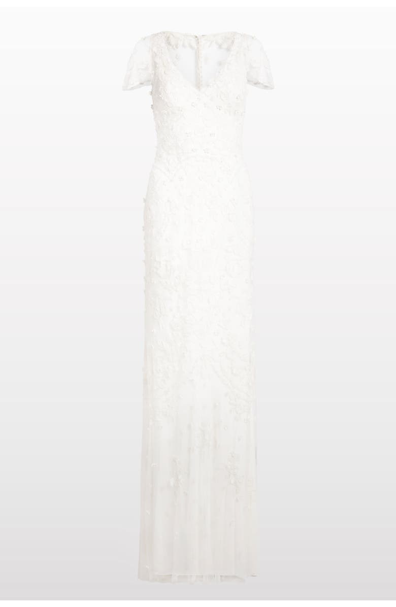 Jenny Packham Sweet Juliet Floral Lace Dress, Main, color, Ivory