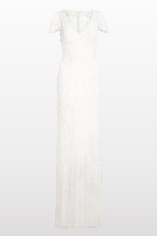 Jenny Packham Sweet Juliet Floral Lace Dress In White