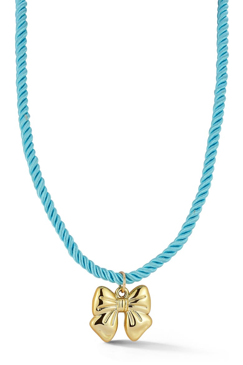Gold Plated Bow Pendant Necklace, Main, color, GOLD