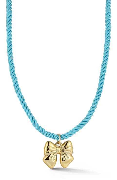 Gold Plated Bow Pendant Necklace