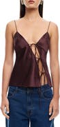 LIONESS Mariah Tie Closure Satin Camisole