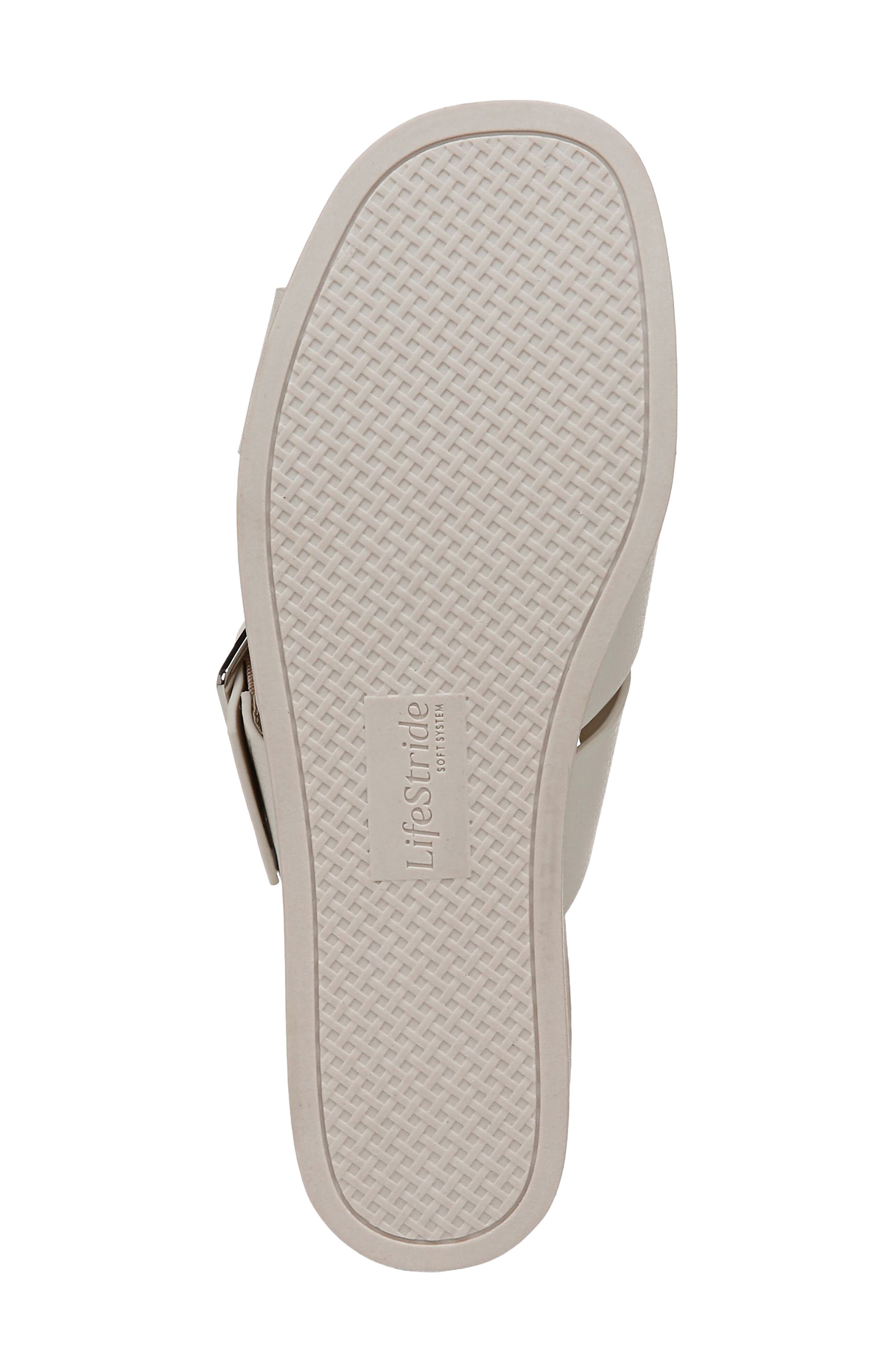 LifeStride Getaway Platform Slide Sandal, Alternate, color, Bone