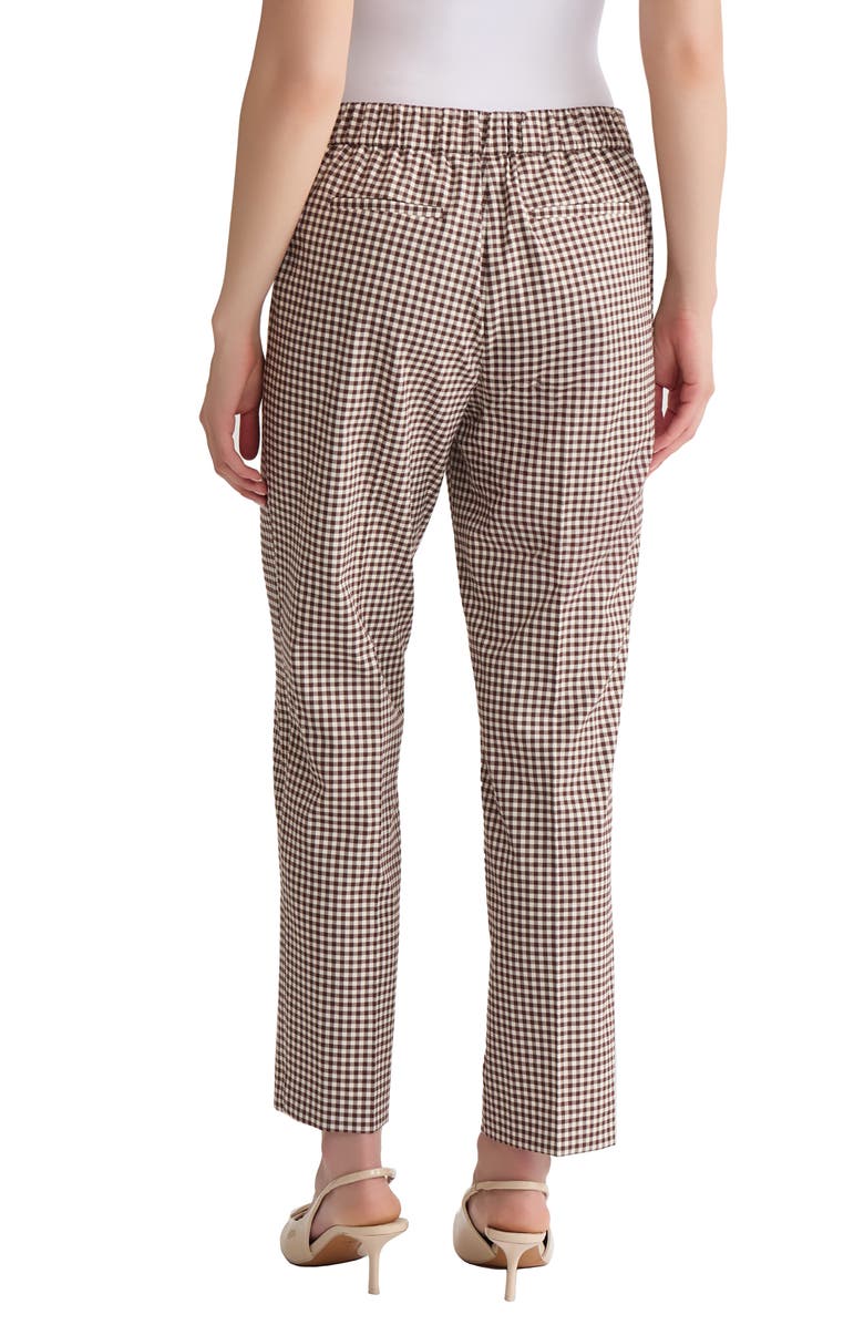 Jones New York Gingham Straight Leg Ankle Pants, Alternate, color, 