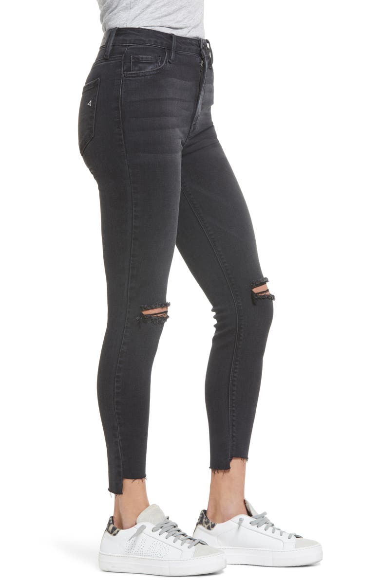 HIDDEN JEANS Ripped High Waist Ankle Skinny Jeans, Alternate, color,