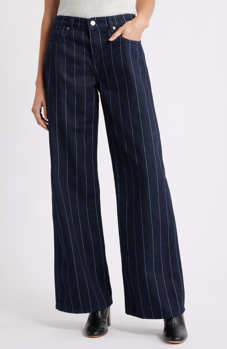 Reformation Cary Wide Leg Jeans, Main, color, Pinstripe Lake