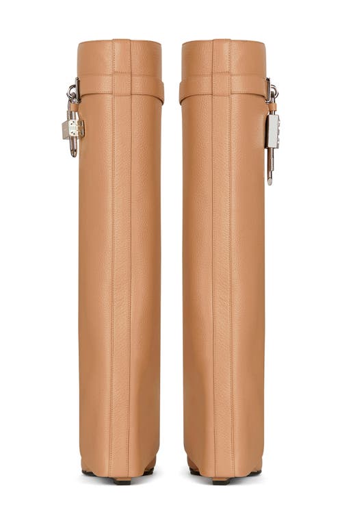 Givenchy Women's Shark Lock Pant Boots In Grained Leather In Beige