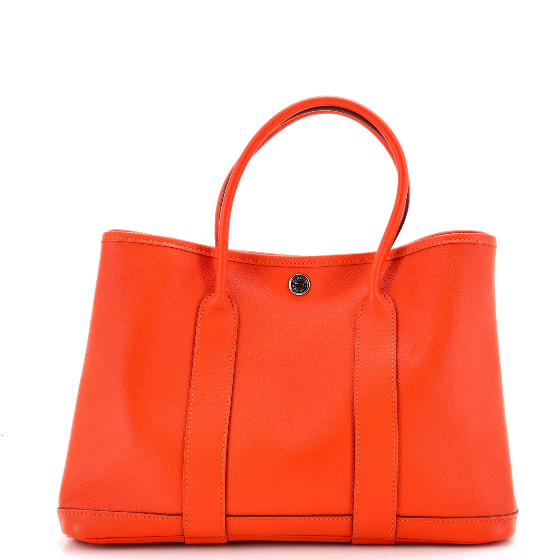Pre-Owned Hermes Garden Party Tote Leather 30, Main, color, Feu