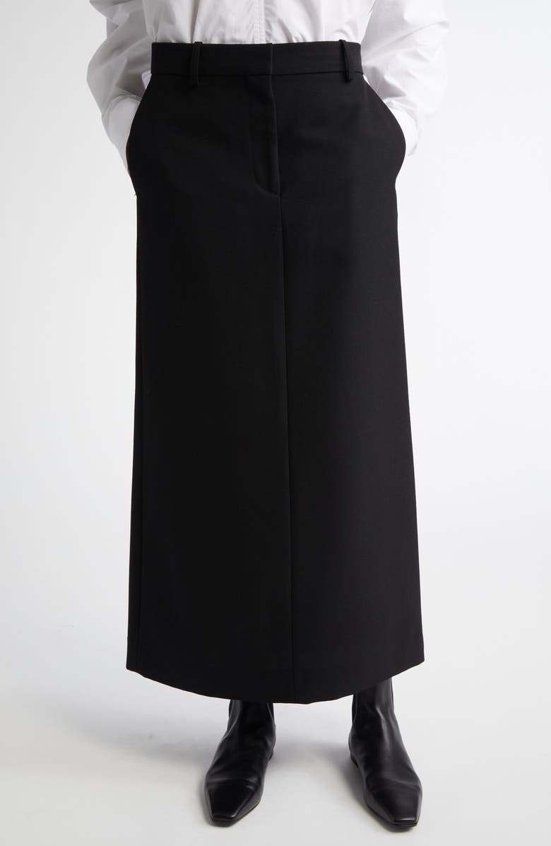 TOTEME Low Waist Straight Skirt, Main, color, Black