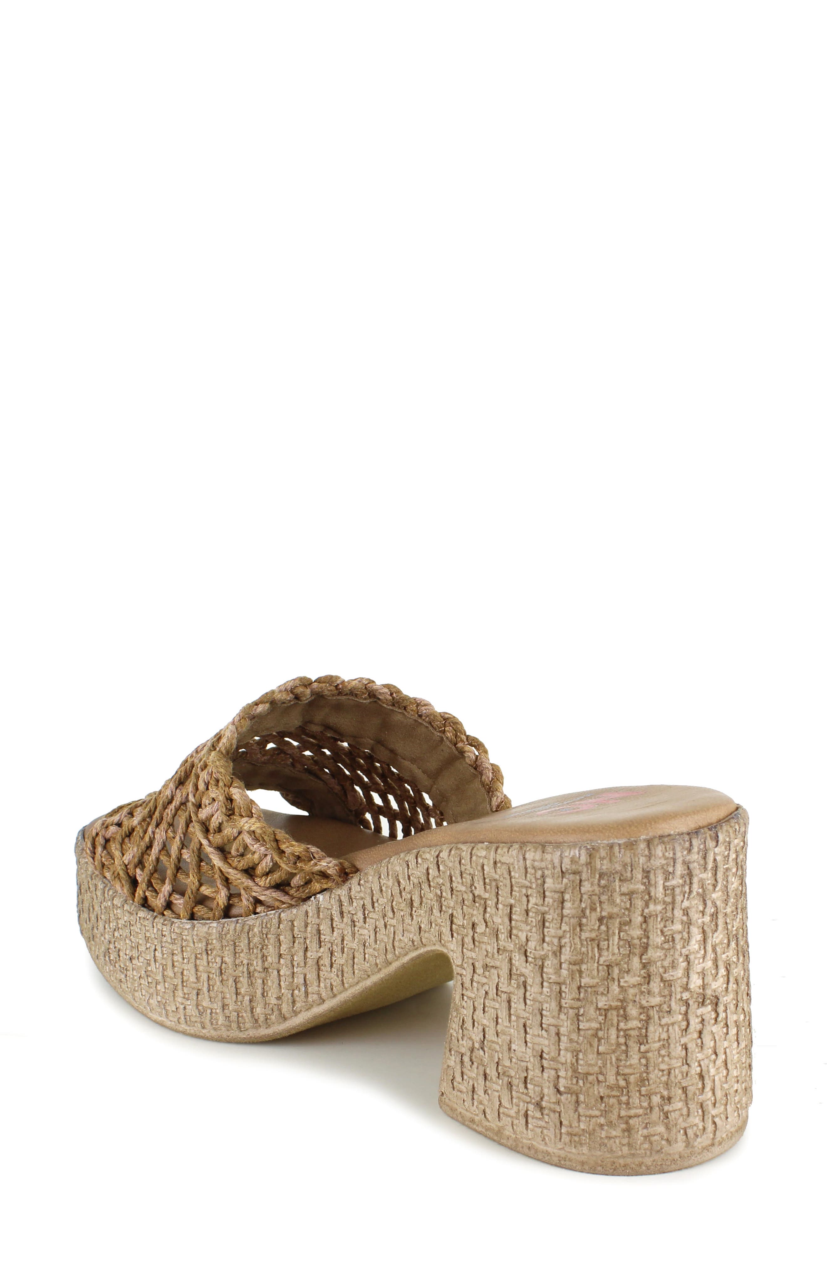 National Comfort Callela Platform Slide Sandal, Alternate, color, Brown Fabric