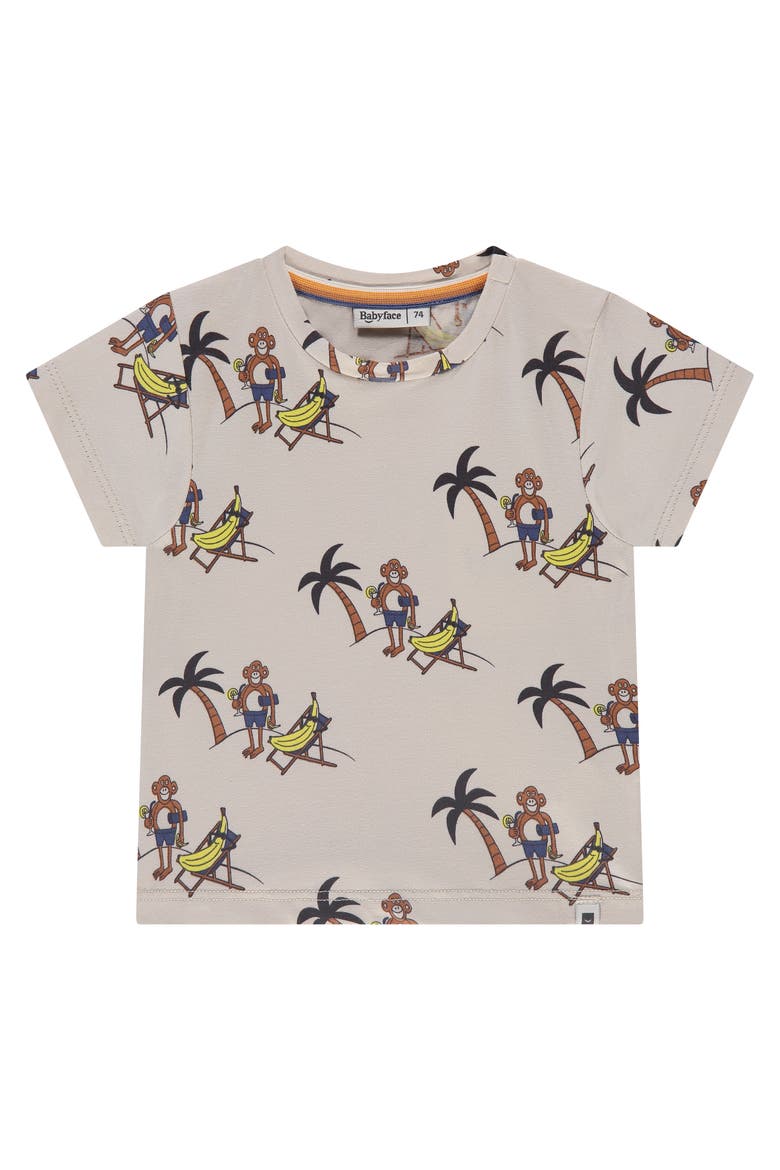 Animated Allover Short Sleeve T-Shirt, Main, color, Monkey in Bone