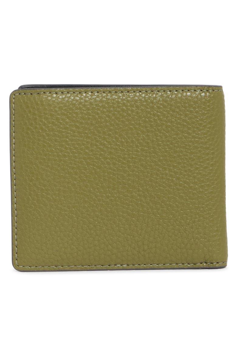The Leather Logo Embossed Bifold Wallet, Alternate, color, MARTINI OLIVE