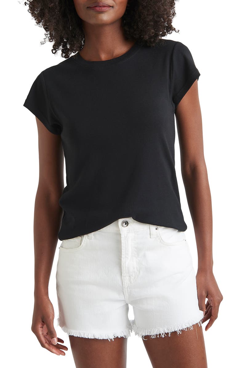 Splendid Faye Crewneck Tee, Main, color, Black