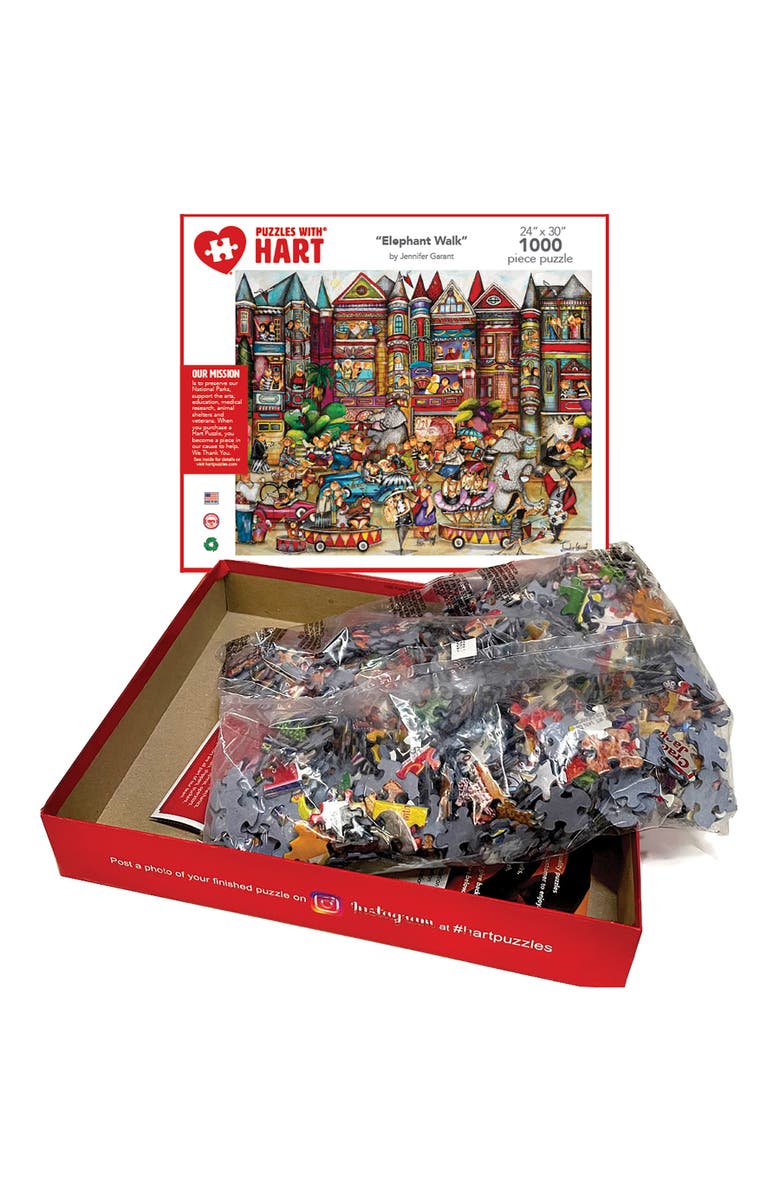 Hart Puzzles Elephant Walk by Jennifer Garant 1000 Piece Puzzle, Alternate, color, Multicolored