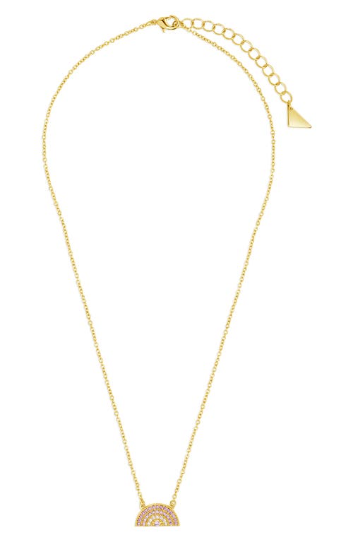 Sterling Forever Shades Of Rainbow Cubic Zirconia Pendant Necklace In Gold