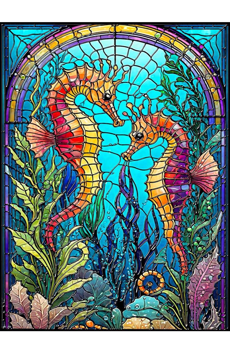 Sunsout Under the Sea Stained Glass 1000 piece Jigsaw Puzzle for Adults, Alternate, color, Multicolor