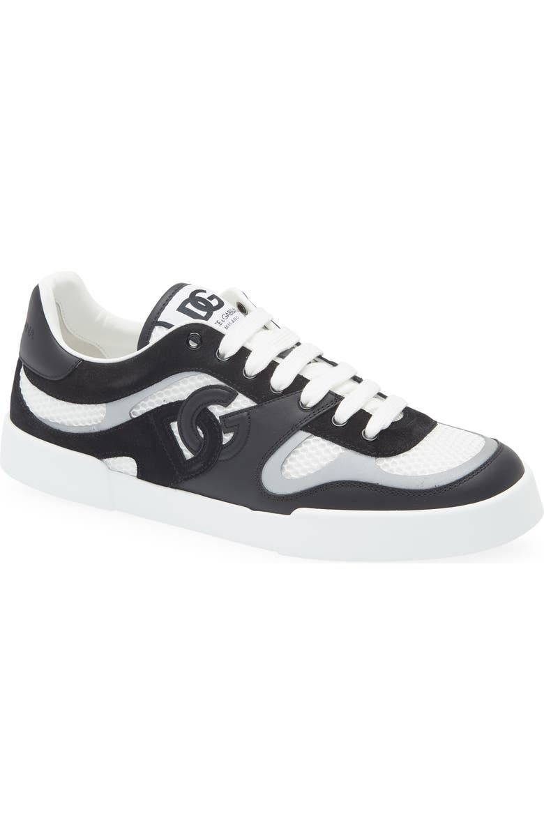 Dolce&Gabbana Mesh & Leather Sneaker, Main, color, 89697-Bianco/ Nero