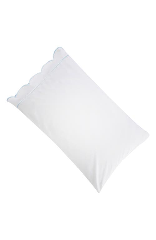 Melange Home Scallop Frame 300 Thread Count Sheet Set In Blue