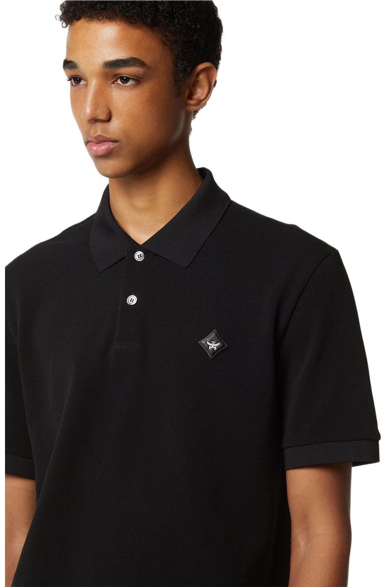 Diamond Patch Piqué Polo, Alternate, color, Black