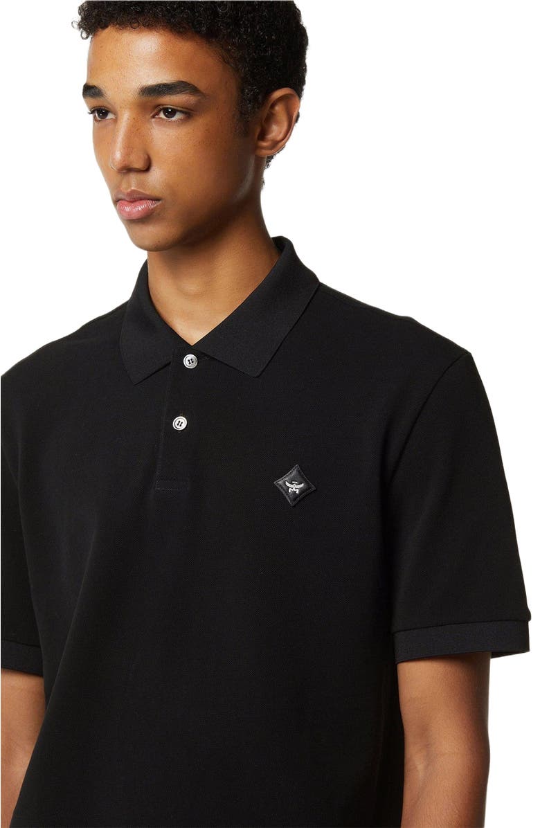 MCM Diamond Patch Piqué Polo, Alternate, color, Black