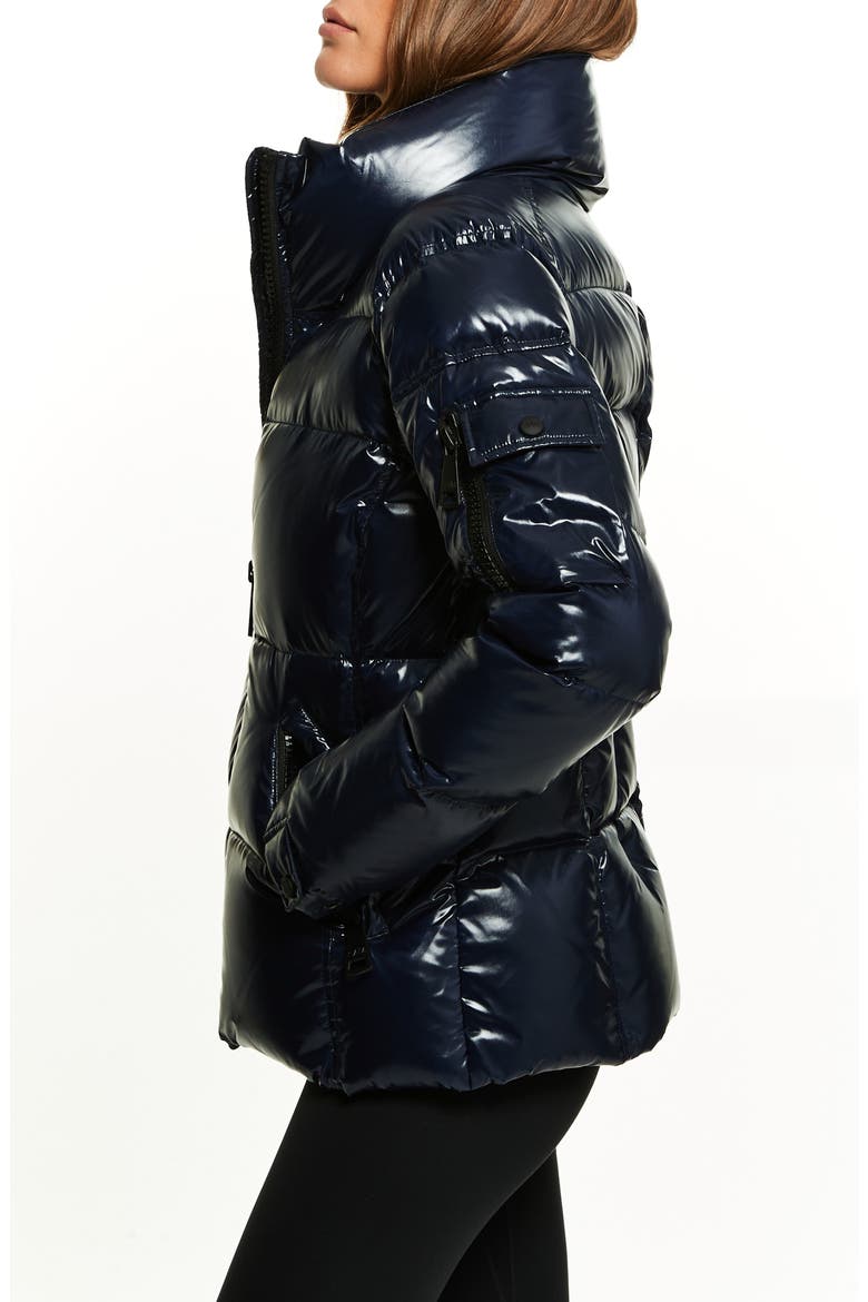 Freestyle Water Resistant Down Puffer Coat, Alternate, color, DARK MARINE