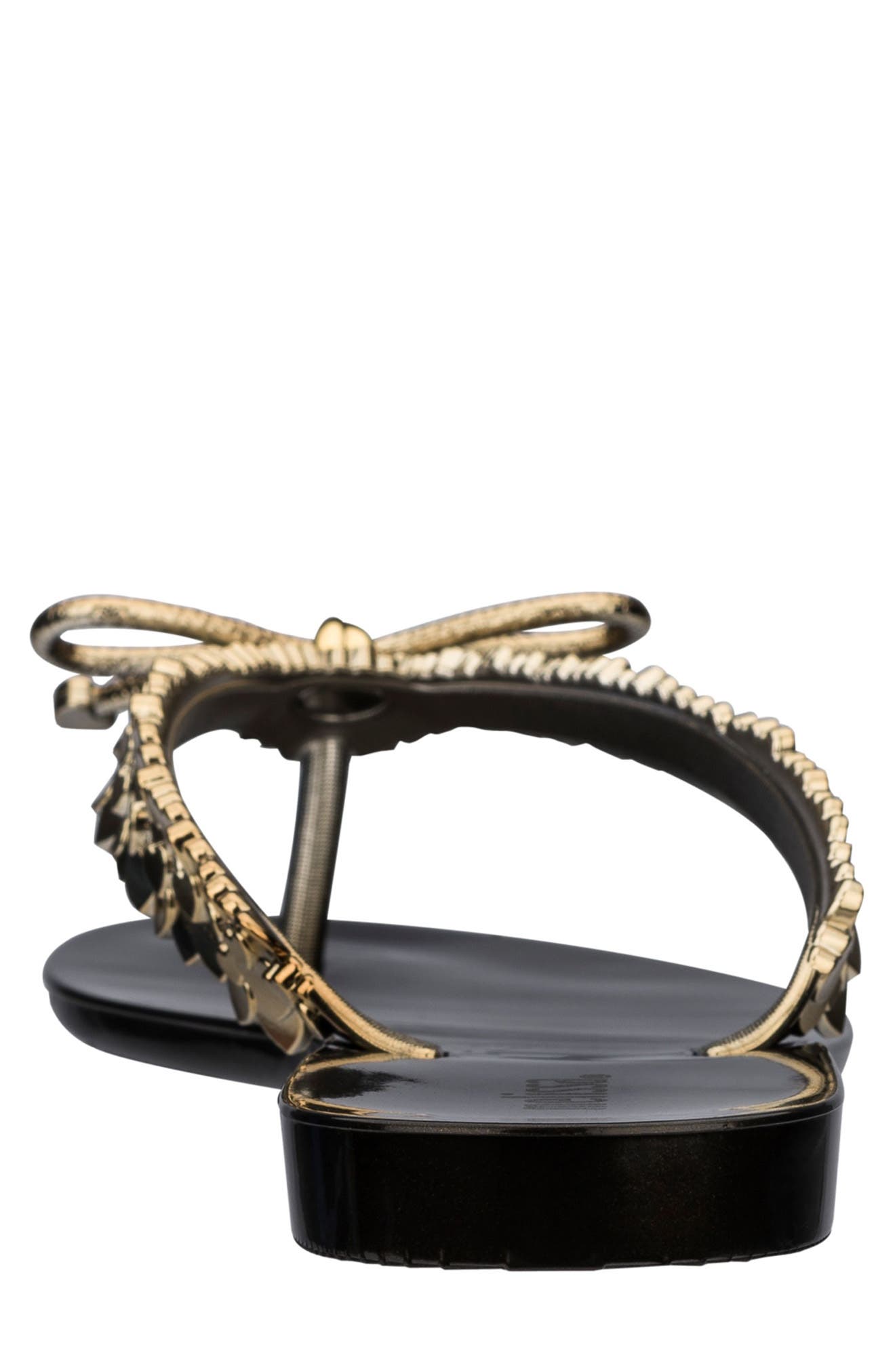 Melissa Harmonic Chrome Heart Embellished Flip-Flop Sandal, Alternate, color, 