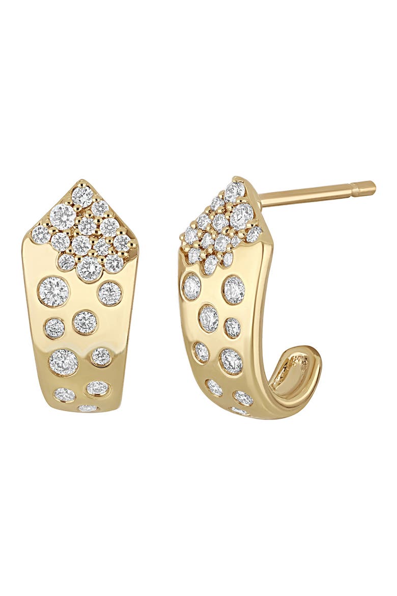 Kiera 18k Gold Diamond Hoop Earrings, Main, color, 18KY