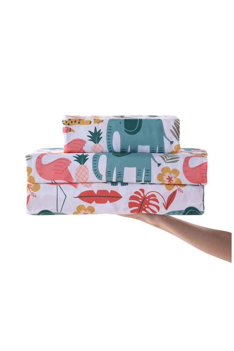 Wild Animals Microfiber Sheet Set, Alternate, color, PINK