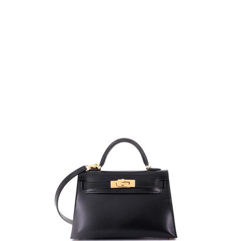 Kelly Mini II Bag Black Tadelakt with Gold Hardware 20