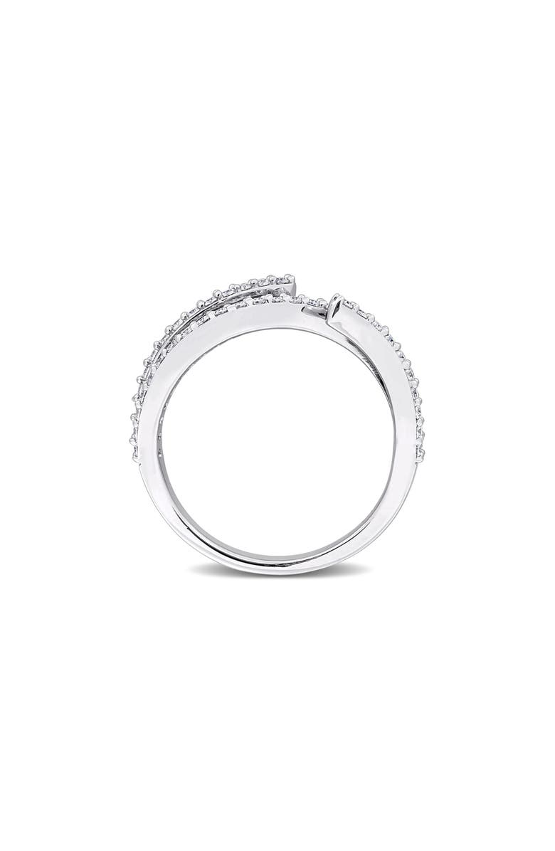 DELMAR Lab-Created Moissanite Abstract Band Ring, Alternate, color, White