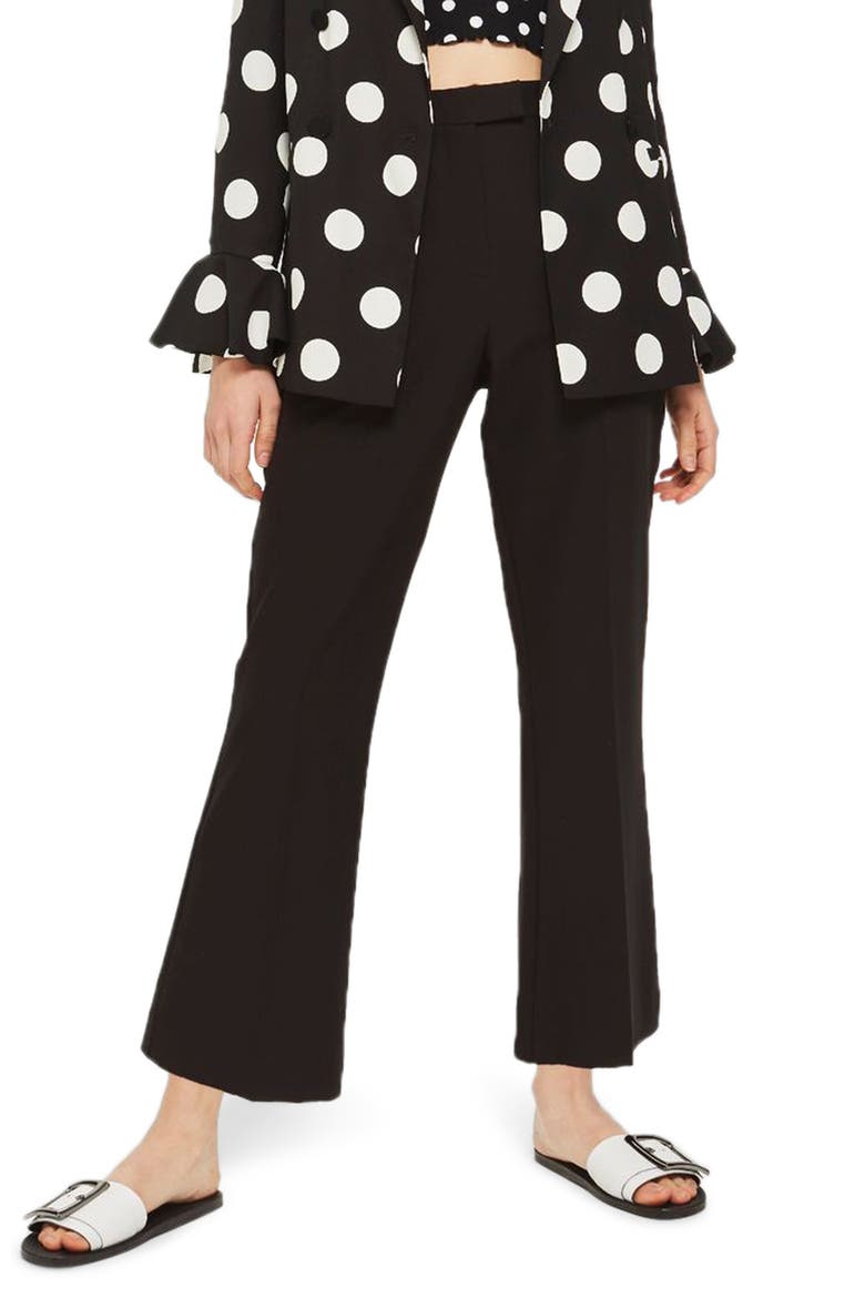 Slim Kick Flare Trousers, Main, color, BLACK
