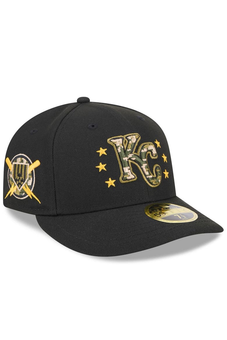 Men's New Era  Black Kansas City Royals 2024 Armed Forces Day Low Profile 59FIFTY Fitted Hat, Alternate, color, Black