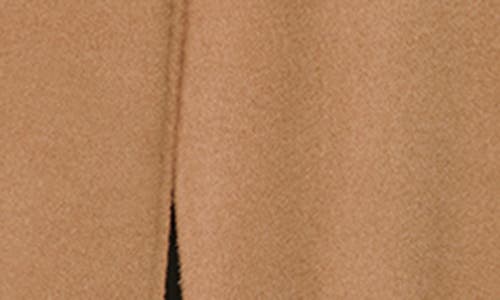 Kenneth Cole Ribbed Sleeve Wool Blend Coat In Brown