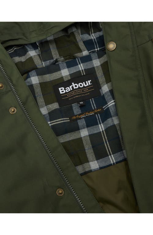 Barbour Modern Lorden Waterproof Hooded Jacket In Green
