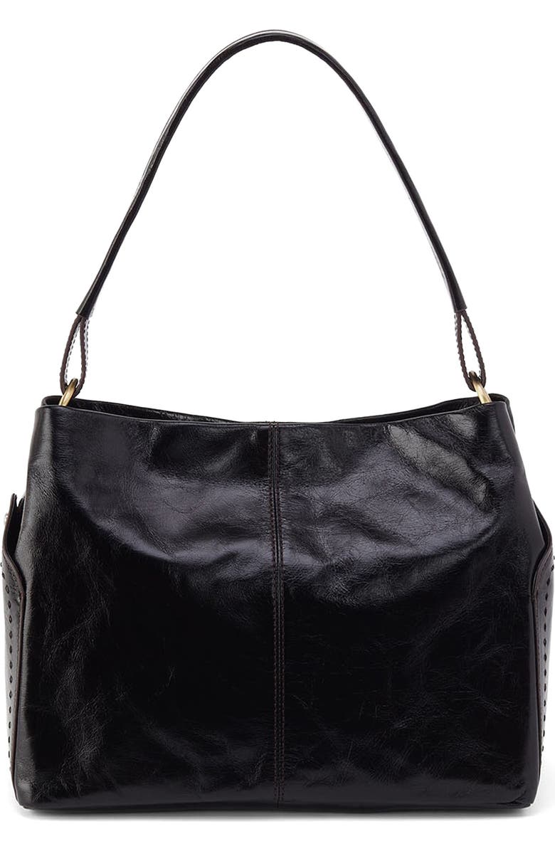 HOBO Seneca Leather Shoulder Bag, Alternate, color, Black