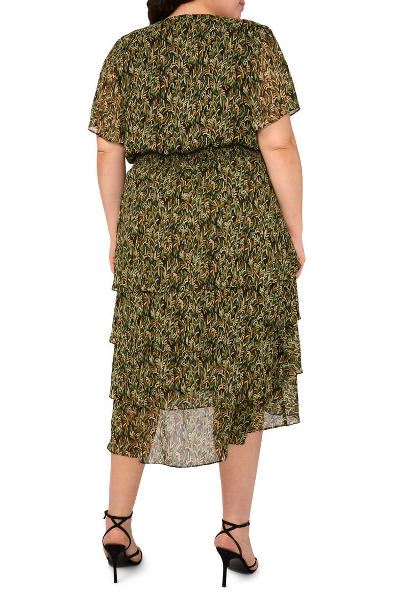 Tiered Midi Dress, Alternate, color, RICH BLACK