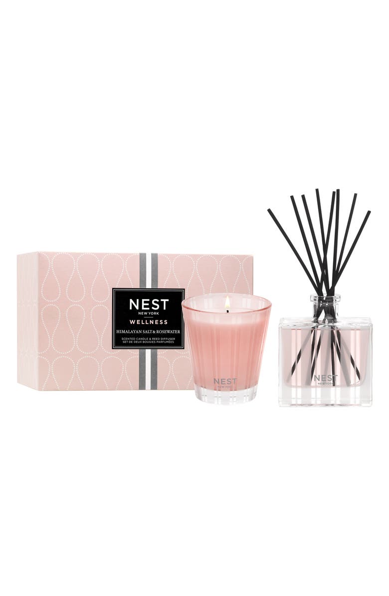 NEST New York Himalayan Salt & Rosewater Classic Candle & Reed Diffuser Set (Nordstrom Exclusive) $110 Value, Main, color,