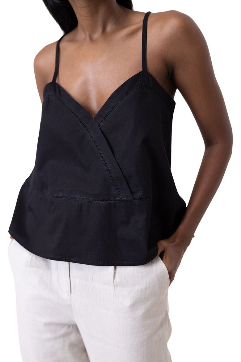V-neck Camisole with Lace, Alternate, color, Black