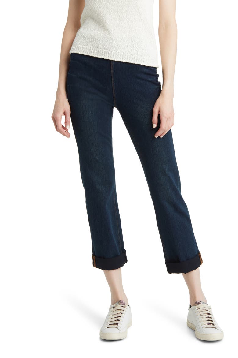 'Lyssentials Boyfriend High Rise Denim Jeans, Main, color, INDIGO