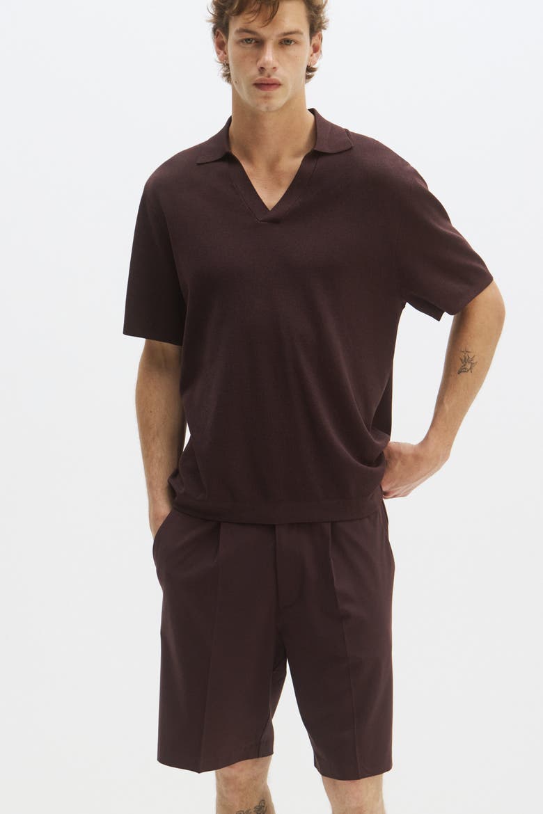 Four-way Stretch Loose Fit Shorts, Alternate, color, Dark brown
