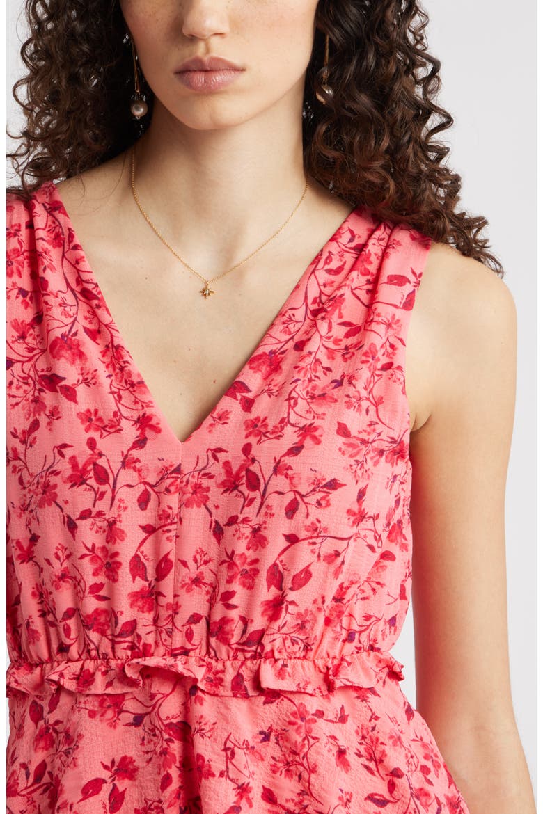 Floral Tiered Maxi Dress, Alternate, color, CORAL KATE FLORAL