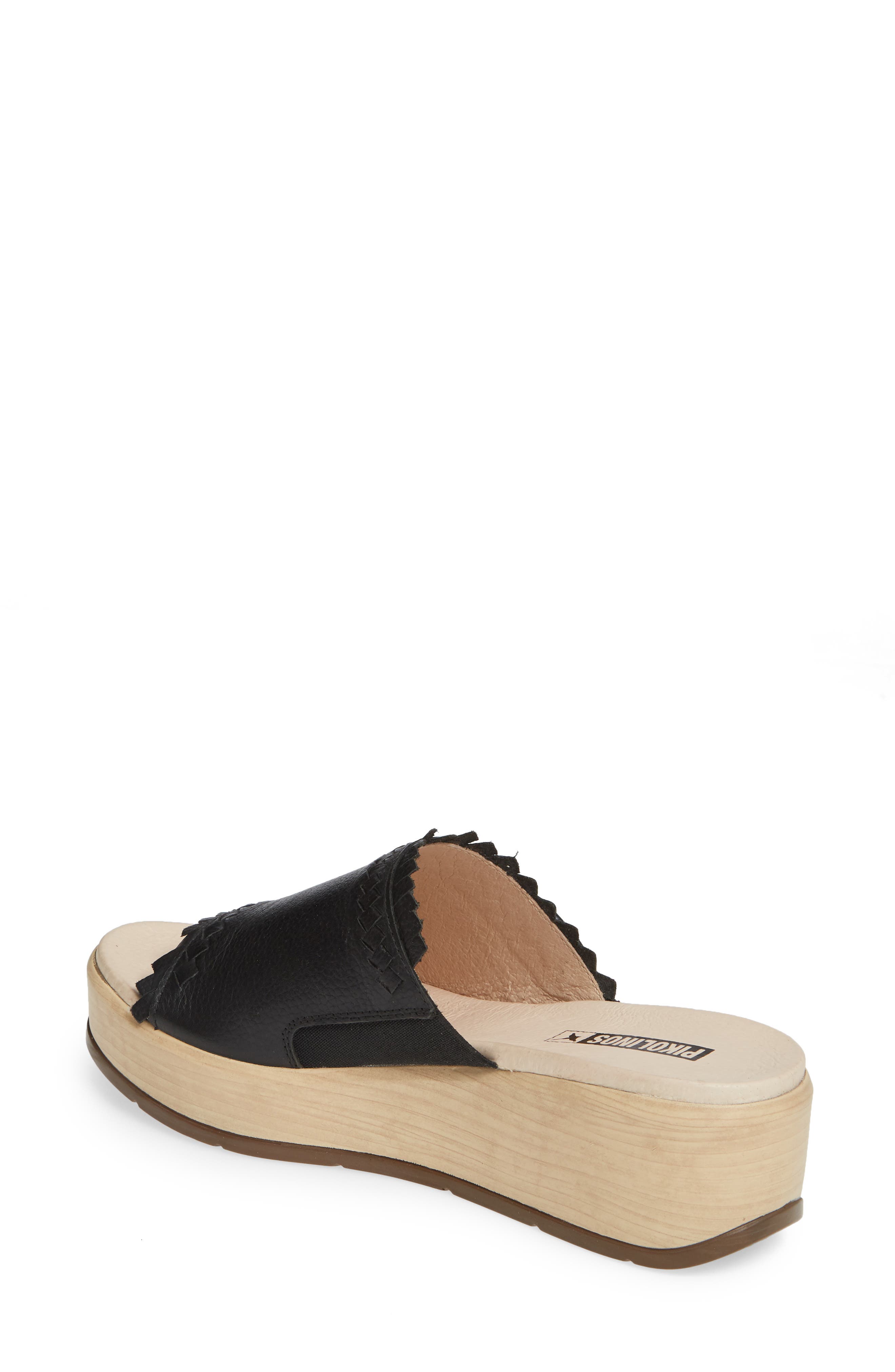 Costacabana Platform Slide Sandal, Alternate, color, BLACK LEATHER