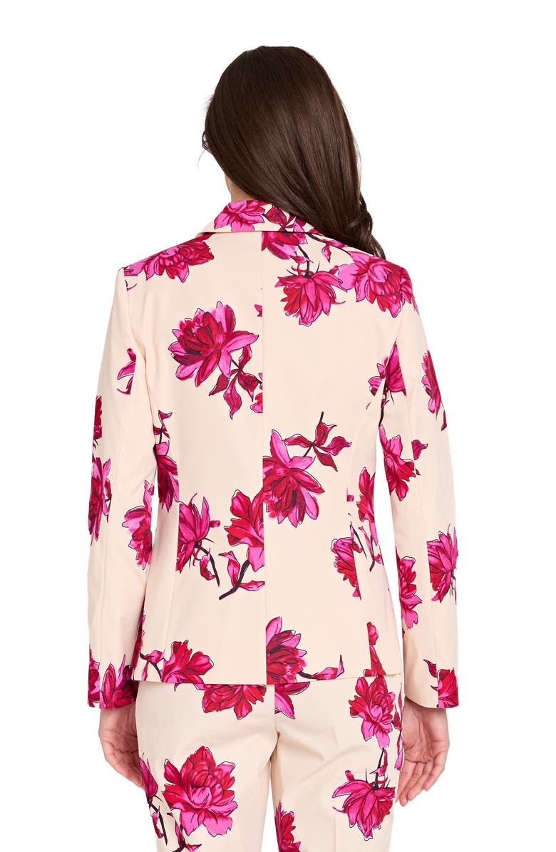 Tahari ASL Print Sateen Pants, Alternate, color, Vanilla Red Floral