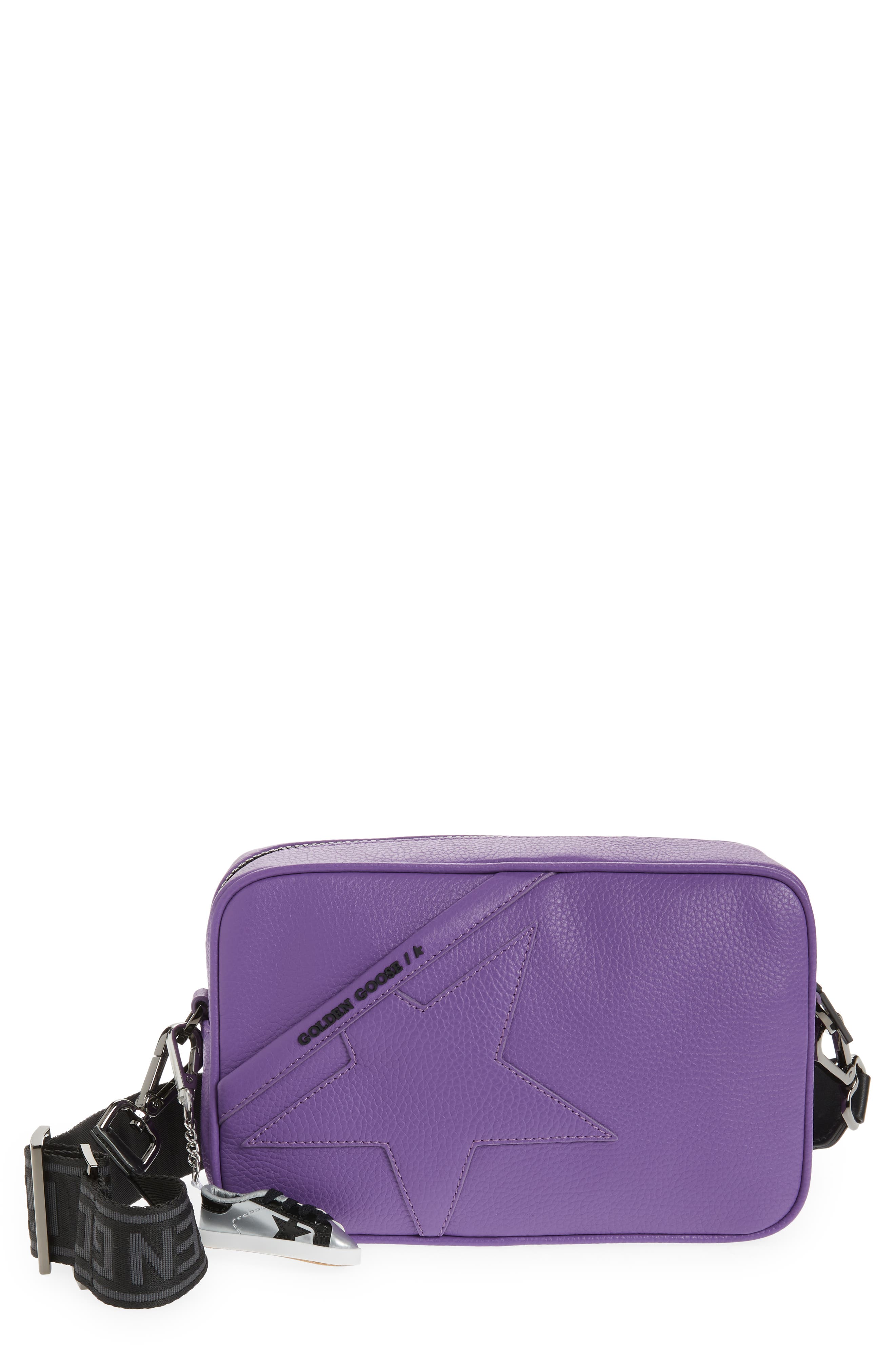 Golden Goose Star Leather Crossbody Camera Bag, Main, color, 