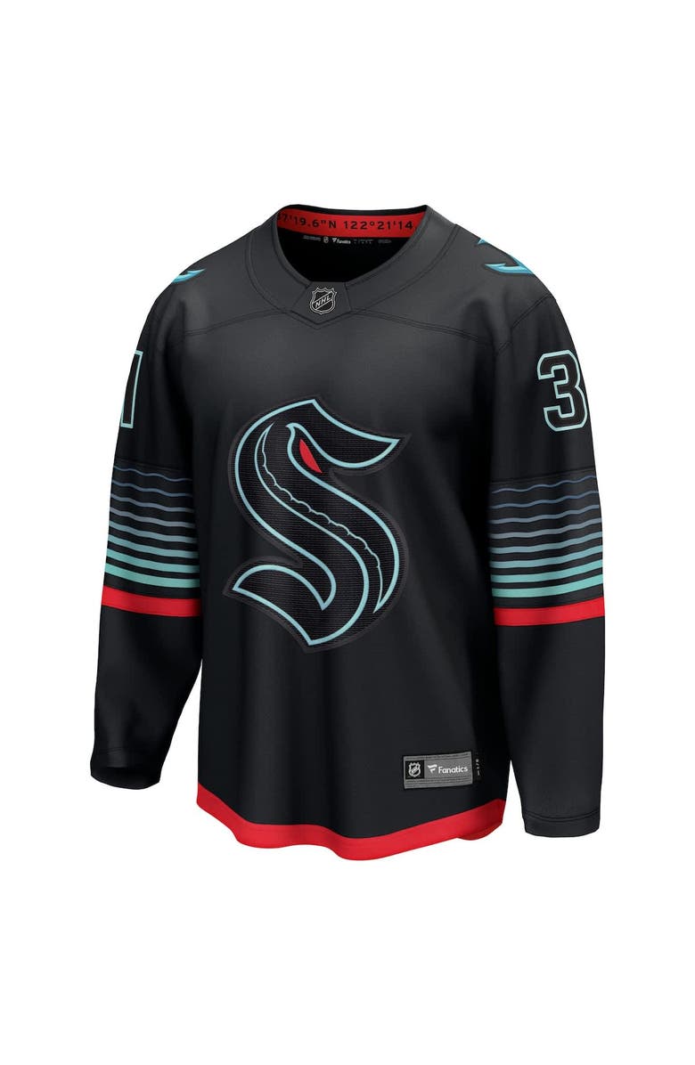 FANATICS Men's Fanatics Philipp Grubauer Black Seattle Kraken Alternate Breakaway Player Jersey, Alternate, color, Black